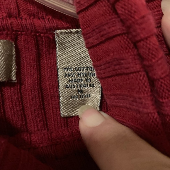 i.e Relaxed Red Ribbed Turtleneck Sweater - Picture 4 of 6